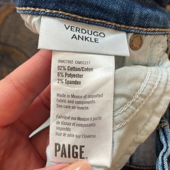 Paige Verdugo Ankle Raw Hem Woman’s Jeans Size 26 - Picture 4 of 16